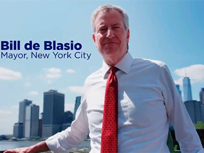 El alcalde Bill de Blasio precandidato 2020 en EEUU